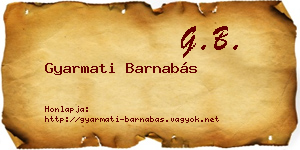 Gyarmati Barnabás névjegykártya