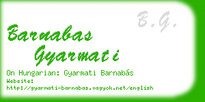 barnabas gyarmati business card